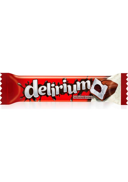 Delirium Sütlü Çikolatalı Marshmallowlu Bar 28 Gr. 24 Adet (1 Kutu)