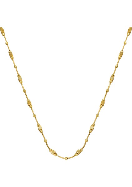 Küp Dorika Toplu 14 Ayar Altın Zincir Kolye