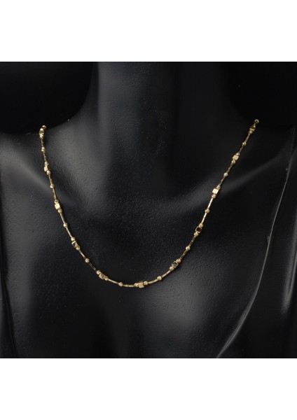 Küp Dorika Toplu 14 Ayar Altın Zincir Kolye modelleri