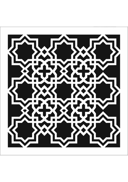 Stencil Sarayi Boyama Şablon Zemin Deseni - 7966