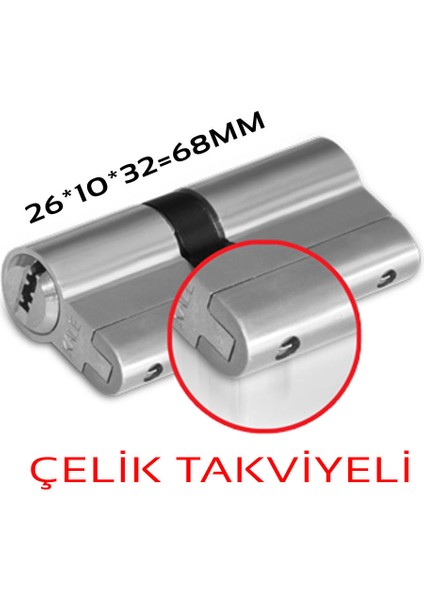 164 Ygs Se 68MM Barel Çelik Takviyeli 3 Anahtarlı Göbek
