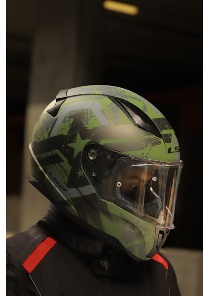 Rapıd 2 Thunder Bırds Mat Yeşil-Siyah-Gri Kask