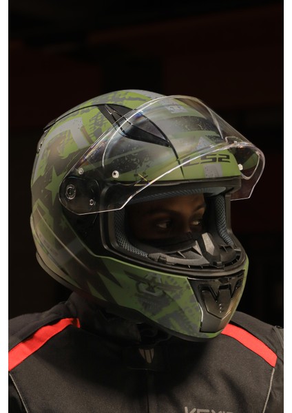 Rapıd 2 Thunder Bırds Mat Yeşil-Siyah-Gri Kask
