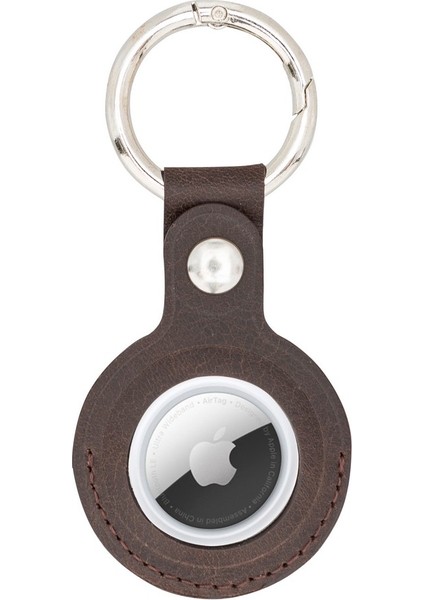 Apple Airtag Uyumlu Deri Anahtarlık, Acı Kahve