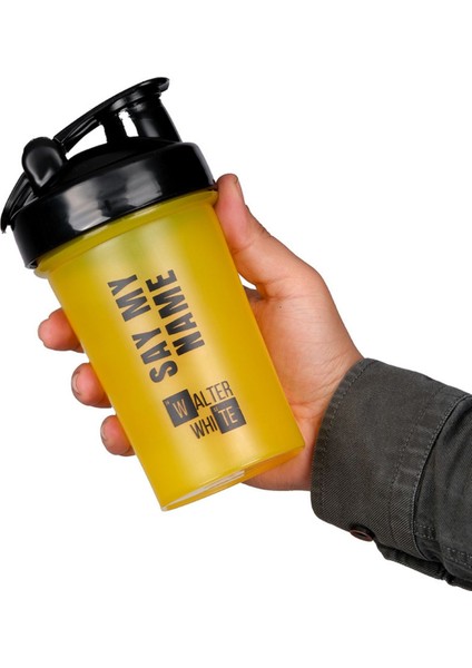 Walter White Protein Shaker,karıştırıcı Shaker,sporcu Shaker,antreman Shaker 550 ml Sarı