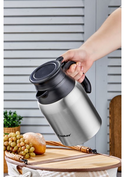 Çift Kat Paslanmaz Çelik 1.5 Lt Termos ( Çay Kahve Piknik Kamp Outdoor Ofis Otel Mama Kafe Okul )