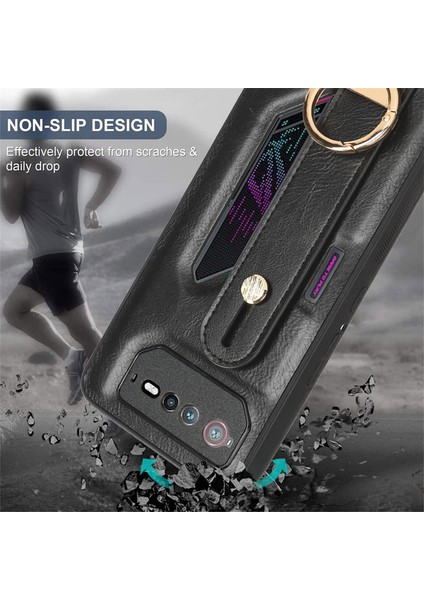 Asus Rog Phone 6 Bileklikli Darbeye Dayanıklı Deri Telefon Kılıfı (Yurt Dışından) fırsatları