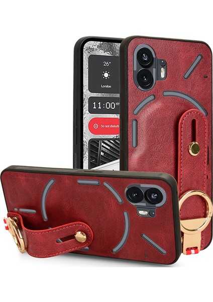Nothing Phone 2 Bileklikli Darbeye Dayanıklı Deri Telefon Kılıfı (Yurt Dışından)