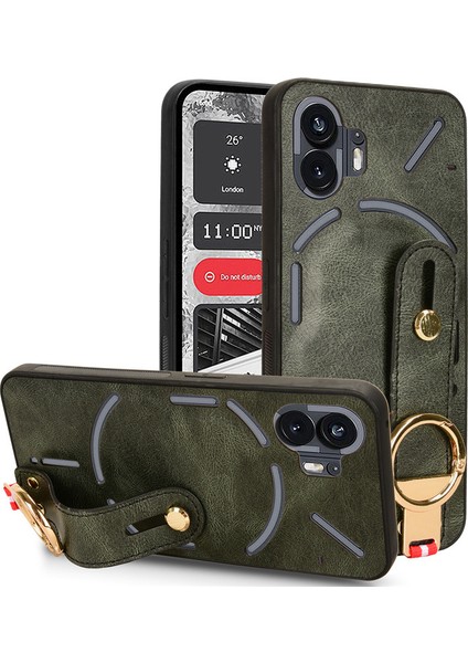 Nothing Phone 2 Bileklikli Darbeye Dayanıklı Deri Telefon Kılıfı (Yurt Dışından)