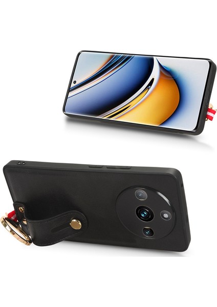Realme 11 Pro 5g Bileklikli Darbeye Dayanıklı Deri Telefon Kılıfı (Yurt Dışından)