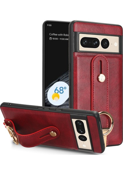 Google Pixel 7 Pro Bileklikli Darbeye Dayanıklı Deri Telefon Kılıfı (Yurt Dışından)