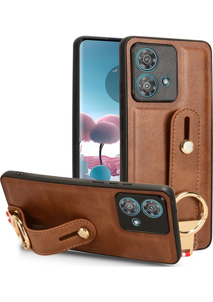 Motorola Edge 40 Neo 5g Bileklikli Darbeye Dayanıklı Deri Telefon Kılıfı (Yurt Dışından)