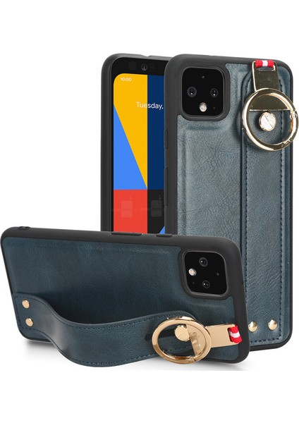 Google Pixel 4 Bileklikli Darbeye Dayanıklı Deri Telefon Kılıfı (Yurt Dışından)