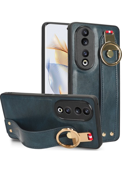 Huawei Honor 90 Pro Bileklikli Darbeye Dayanıklı Deri Telefon Kılıfı (Yurt Dışından)