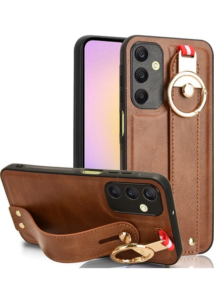 Samsung Galaxy A25 5g Bileklikli Darbeye Dayanıklı Deri Telefon Kılıfı (Yurt Dışından)