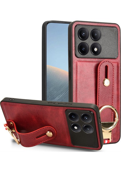 Xiaomi Poco X6 Pro Bileklikli Darbeye Dayanıklı Deri Telefon Kılıfı (Yurt Dışından)