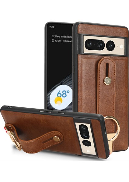 Google Pixel 7 Pro Bileklikli Darbeye Dayanıklı Deri Telefon Kılıfı (Yurt Dışından)