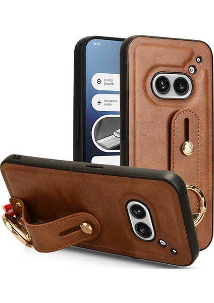 Nothing Phone 2A Bileklikli Darbeye Dayanıklı Deri Telefon Kılıfı (Yurt Dışından)