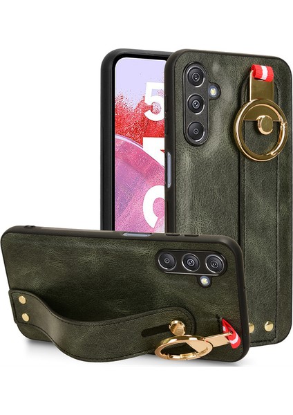 Samsung Galaxy M34 5g Bileklikli Darbeye Dayanıklı Deri Telefon Kılıfı (Yurt Dışından)