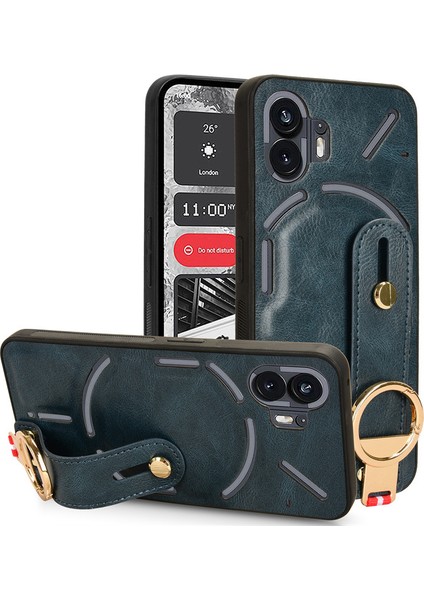 Nothing Phone 2 Bileklikli Darbeye Dayanıklı Deri Telefon Kılıfı (Yurt Dışından)