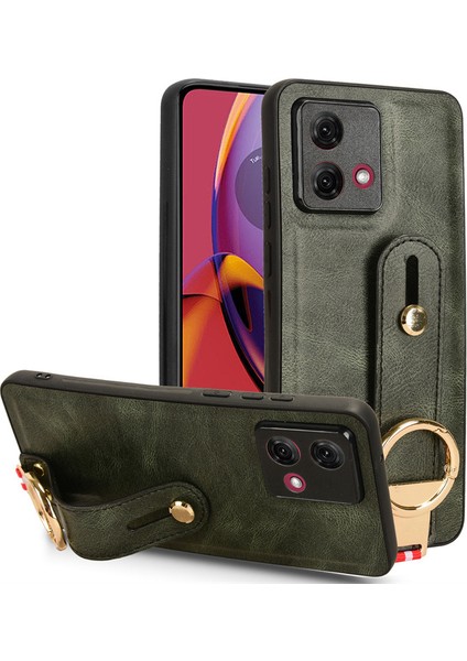 Motorola Moto G84 5g Bileklikli Darbeye Dayanıklı Deri Telefon Kılıfı (Yurt Dışından)