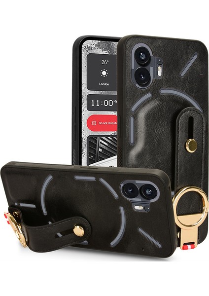 Nothing Phone 2 Bileklikli Darbeye Dayanıklı Deri Telefon Kılıfı (Yurt Dışından)