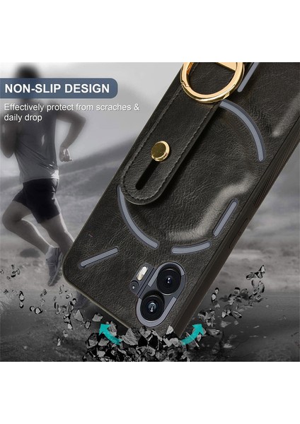 Nothing Phone 2 Bileklikli Darbeye Dayanıklı Deri Telefon Kılıfı (Yurt Dışından)