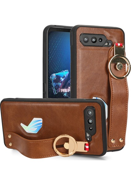 Asus Rog Phone 5 Bileklikli Darbeye Dayanıklı Deri Telefon Kılıfı (Yurt Dışından)