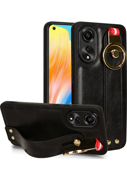 Oppo A78 4g Bileklikli Darbeye Dayanıklı Deri Telefon Kılıfı (Yurt Dışından)