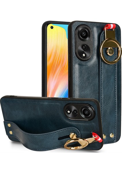Oppo A78 4g Bileklikli Darbeye Dayanıklı Deri Telefon Kılıfı (Yurt Dışından)