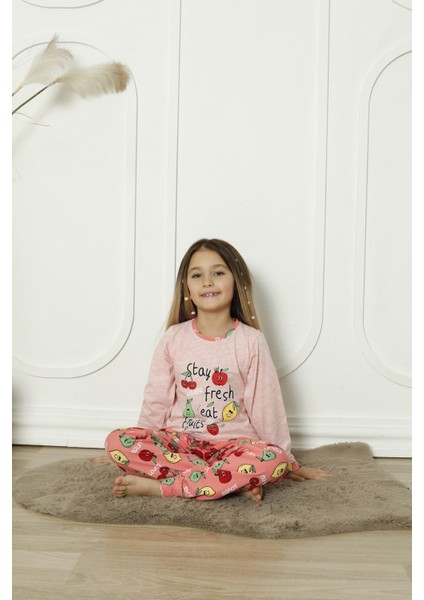 Kapi Kids Kız Çocuk Meyve Baskılı Pijama Takımı  3-11 Yaş 6071-72