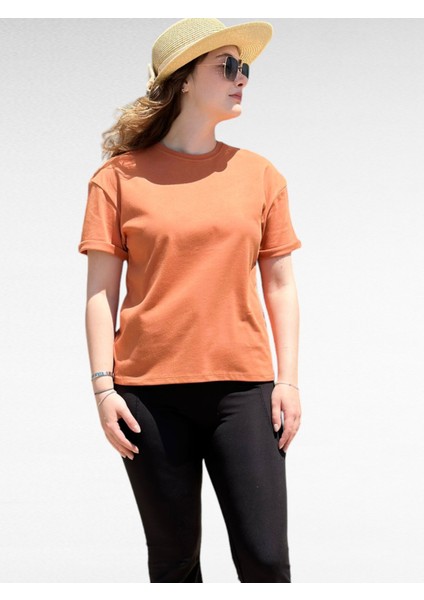 Düz Renk Kadın T-Shirt