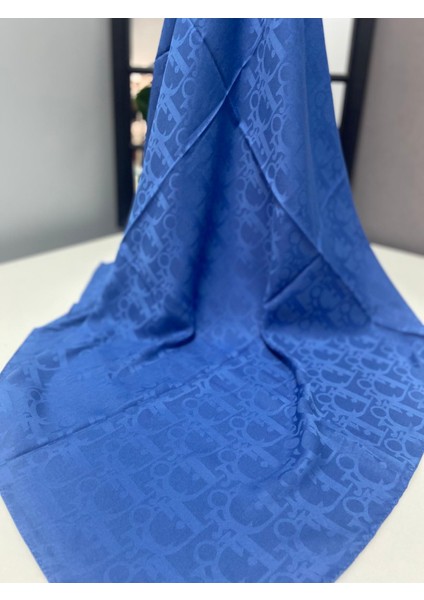 Aminenesil D Desen Soft Pamuk Eşarp Indigo Renk