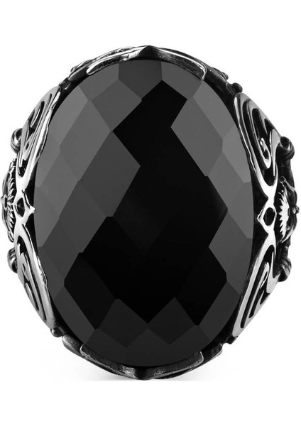 Osmanlı Armalı Siyah Zirkon Taşlı Erkek Yüzük fiyatları