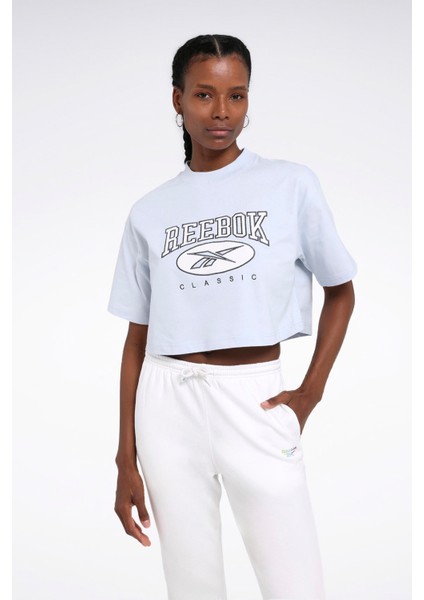 Classıcs Bıg Logo Mavi Kadın Kısa Kol T-Shirt