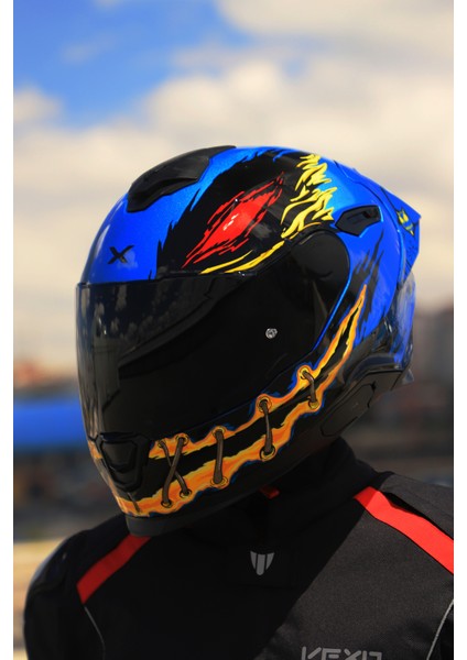 Y.100R Nıght Rıder Sky Mavi Kask