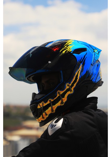 Y.100R Nıght Rıder Sky Mavi Kask