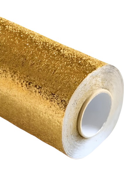 Yapışkanlı Gold Mutfak Tezgah Duvar Isıya Dayanaklı 40CM x 1 Metre Folyo