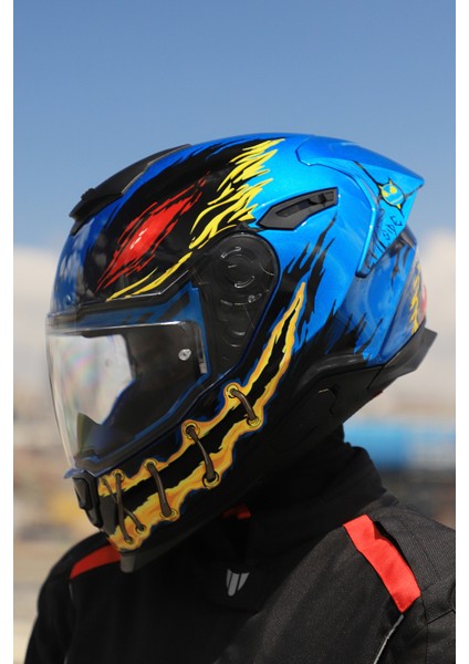Y.100R Nıght Rıder Sky Mavi Kask