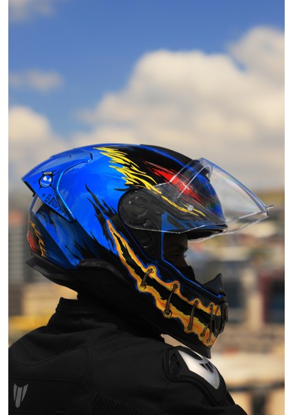Y.100R Nıght Rıder Sky Mavi Kask