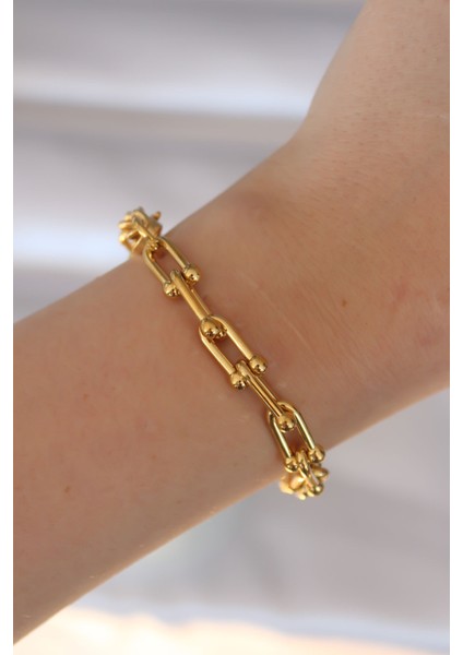 Incıtrnd 316L Çelik Gold Renk Tiffany Bileklik