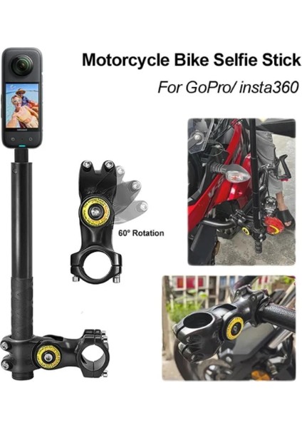 Insta Gopro Stick Çubuğu Motosiklet Gidon Aparatlı