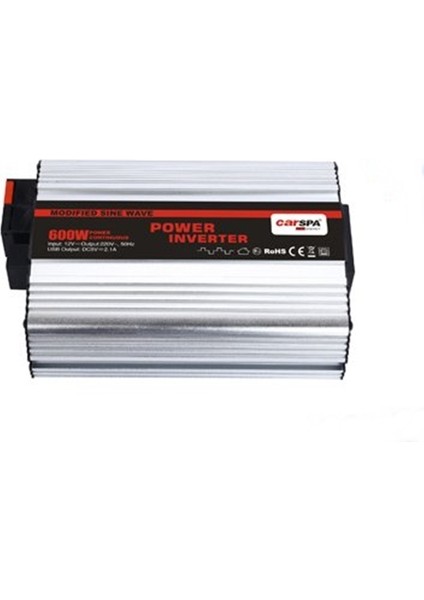 600 Watt 12V Modifiyesinüs Inverter Carspa