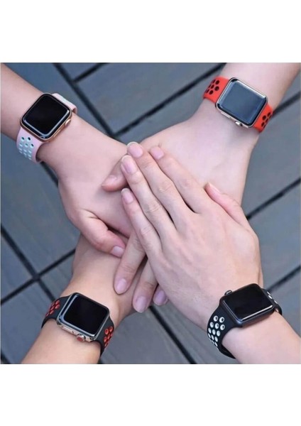 Apple Watch S-M 38 40 41MM Uyumlu Delikli Nike Spor Kordon modelleri
