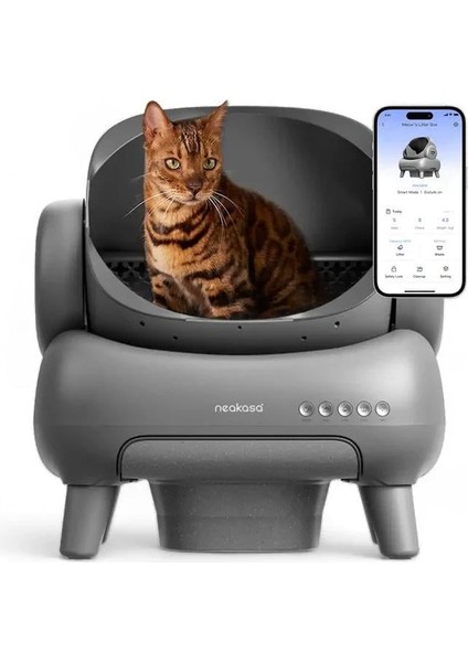 Üstü Açık Akıllı Full Otomatik Kedi Tuvaleti, App Kontrol, Uv Temizleme