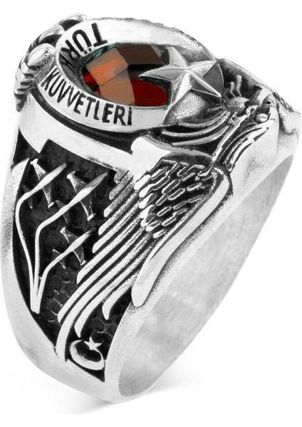 Türk Hava Kuvvetleri Devre Yüzüğü 2020 Kırmızı Taşlı modelleri