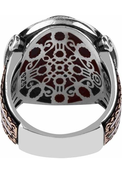 Şah Tasarım Kahverengi Akik Taşlı Gümüş Erkek Yüzük modelleri