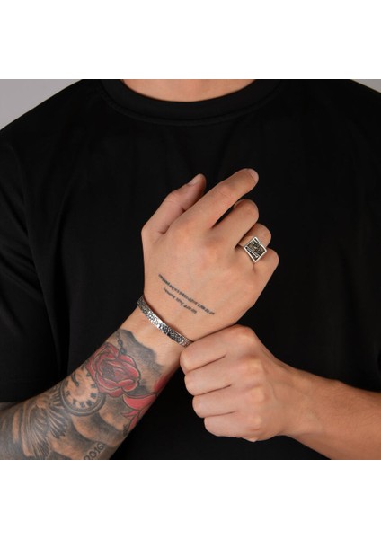 925 Ayar Gümüş Minimalist Kare Özel Tasarım Yüzük Unisex indirimleri