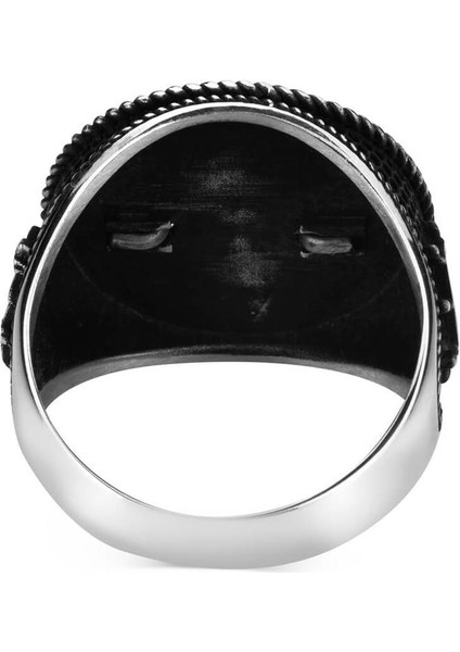 Pusula Tasarımlı Dümen Motifli Gümüş Erkek Yüzük modelleri