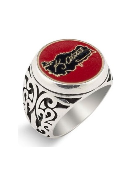 Türkiye Haritası Içine Atatürk Imzalı Erkek Yüzük fiyatları